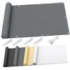 AJALGZ Frangivisto per Balcone 55x100cm - Telo Copri Ringhiera Protezione Privacy e Resistente UV | Copertura Frangivento per Ringhiera, Terrazza e Giardino, incl. Fascette, Grigio Chiaro