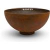 BonFeu Braciere BonBowl Pro 80 cm di diametro - per intensa esperienza di fuoco - Braciere in acciaio Cort da 3 mm - 80 x 80 x 40 cm