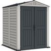 Duramax YardMate PLUS 5 x 5 Capannone da giardino in plastica con pavimento in plastica, colore: Antracite e Adobe