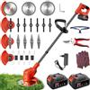 Pdgrid Decespugliatore a Batteria,Tagliabordi a Batteria 850W con 2 Batterie da 4.0AH, 4 Tipi di Lame, Asta Pieghevole e Impugnatura Regolabile, Testa Orientabile a 90° Per Rifinire Facilmente Giardino
