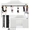 COBIZI Gazebo 3x4,5 Pieghevole Impermeabile con Parete Laterale,Gazebo Esterno Resistente,Tende per Gazebo,Tendone Padiglione Pop Up per Feste Campeggio (3 per 4,5m Bianco)