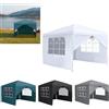 YARDIN Gazebo pieghevole 4 parti laterali, impermeabile, pop-up con 4 sacchi di sabbia, gazebo da giardino, tenda per feste, festival, 3 x 3 m, colore bianco