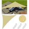 FlySoul Vela Ombreggiante Impermeabile Tenda da Sole per Esterno Vele Ombreggianti Triangolo Telo Parasole con Fune e Anello D Protezione UV Tenda a Vela per Giardino Balcone Terrazza 4x4x5.7M