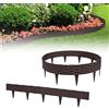 YUENFONG Bordatura per aiuole 30 m Bordo da Giardino Effetto Rattan Recinzione per Giardino, 30 pezzi, 1 elementi da 100 x 20 cm di altezza, Marrone