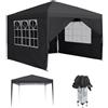 MAYTIIMO Gazebo pieghevole, 2,5 x 2,5 m, impermeabile, stabile, resistente all'inverno, con 4 pannelli laterali e finestre, pieghevole, con protezione UV, tenda da giardino, per feste all'aperto,