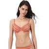 Lovable Parte Alta del Costume | Reggiseno Bikini con Ferretto in Microfibra Lurex | Coppe Arricciate, Spalline Regolabili, Interno Foderato, Zigzag Multicolore 38E - 5E