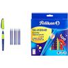 Pelikan, Pack con un Astuccio da 24 Colori Silverino, Impugnatura Ergonomica per Bambini, e Una Penna Cancellabile Roller Erase 2.0, con 6 Refill Blu Inclusi, Ricaricabile, per Destrimani e Mancini