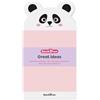 Back2Fun - Blocchetto di note adesive, Dimensioni 90 x 165 mm, Carta 90 g/m², Materiale scolastico, Blocchetto adesivo, 60 fogli, Cartoleria carina, Design Panda