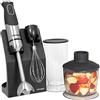 Concept Elettrodomestici tm4735 frullatore ad immersione 800 W con Tritatutto, frusta, Mix tazza e Amovibile in acciaio inox Mix Fuss, Nero