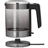 WMF Küchenminis - Bollitore in vetro (1900 Watt, 1,0 l, senza fili, indicatore del livello dell'acqua, filtro acqua calcare, arresto automatico, colore: grafite