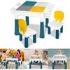YARDIN Set di sedie da tavolo per bambini, 6 in 1, tavolo per bambini, con 2 sedie, tavolo da costruzione, tavolo da gioco, tavolo da gioco con spazio multifunzionale per bambini