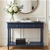 PADMA HOUSE Tavolo consolle con 2 cassetti, piccolo divano con ripiani, tavolo d'ingresso per soggiorno, ufficio, 90 x 35 x 76,5 cm (blu)