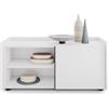 Mobili Fiver, Mobile Basso Romina (93,6x36x44 cm), 1 Anta, Bianco Frassino, 93.6 cmx36 cmx44.3 cm, NF, Credenza Soggiorno Moderna, Made in Italy