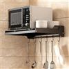 FREEUP Mensola Microonde da Parete, Acciaio Inox, 49x36 cm, Nero