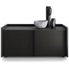Mobili Fiver, Mobile Basso Romina (93,6x36x44 cm), 2 Ante, Nero Frassino, 93.6 cmx36 cmx44 cm, NF, Credenza Soggiorno Moderna, Made in Italy