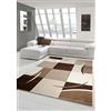 Teppich-Traum Traum Living Designer Stanza Tappeto Tappeto Moderno, Moquette a Basso palo con Diamanti Taglio Contorno Modello Marrone Beige Mocca Größe 120x170 cm