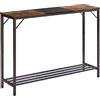 YMYNY Consolle Ingresso, Tavolo Console Stretto, Piccolo Tavolo per Decorazioni, Tavolino da Divano, Corridoio, Soggiorno, Ufficio, Assemblaggio Semplice, 107 x 30 x 78CM Marrone & Nero HST006HB