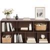 NoneDanGee Libreria a 7 scomparti, scaffale da scrivania, scaffale a colonna, scaffale aperto, moderna, per soggiorno, camera da letto, ufficio, camera dei bambini, 120 x 24 x 60 cm, legno di noce scuro