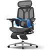 Hbada E3 Pro Sedia Ufficio e Scrivania Ergonomica, con Supporto Lombare Dinamico a 3 Zone, Testiera Regolabile 4D, Braccioli Regolabili 6D (Polipropilene, Nero)