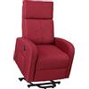 Totò Piccinni Poltrona Relax EUREKA ELETTRICA Alzapersona con Massaggi, Pulsantiera Laterale, Telecomando, Imbottita, Struttura in Legno, Ideale per Anziani (Tessuto Bordeaux)