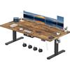 Devoko Scrivania Regolabile in Altezza 200 x 80 cm, Scrivania da Ufficio con Sistemi Anti-Collisione e Funzione di Memoria, Tavolo Didattico Ergonomica Elettrica, Marrone
