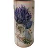 Rebecca Mobili Portaombrelli Design, Porta Bastoni Decorativo, Mdf Canvas, Beige Shabby, Tondo, con Salvagoccia - Misure: 54 x 23 x 23 cm (HxLxP) - Art. RE6477