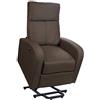 Totò Piccinni Poltrona Relax EUREKA ELETTRICA Alzapersona con Massaggi, Pulsantiera Laterale, Telecomando, Imbottita, Struttura in Legno, Ideale per Anziani (Tessuto Marrone)