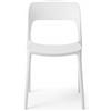 Cribel Sedie Set 6 Elvira Plus In Polipropilene - Sedie da Cucina e Sala da Pranzo, Stile Minimal, Leggere e Resistenti, Facili da Pulire, per Interno ed Esterno (BIANCA)