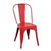 milani home - sedia da pranzo impilabile in metallo, rosso, stile industrial, 35 x 45 x 85 cm