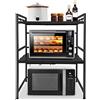 YARDIN Supporto per forno a microonde, supporto per microonde, mensola espandibile per cucina, forno a microonde, telaio in metallo per cucina - nero