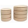 cecaro group Set 2 Pouf Contenitori in Velluto con Coperchio - Eleganti, Resistenti e Ultra Capienti - Sgabello Tondo con Coperchio Rimovibile e Seduta Imbottita (Beige)