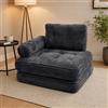 ANONER Divano Letto Pieghevole 2 in 1 1 Posto, grigio scuro