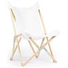 Telami - Sedia Tripolina - Collezione Sole Mio - Pieghevole e Leggera - Bianco Puro- Legno Tinto Naturale - Made in Italy - Mobili da Esterno -Alta Qualità-Legno di Frassino-69x106x83cm