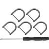 QUARKZMAN 5 Pz D-Ring A Forma di U Sostituzione Portachiavi Fibbia Cinturino 0.99x0.99 Pollici Nero