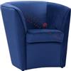 Liberoshopping Poltrona poltroncina da camera o soggiorno imbottita in tessuto velluto e struttura in legno (Blue)