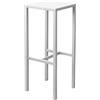 milani home - sgabello alto da bar in metallo bianco, 30 x 30 cm h 75 cm, per bancone, ristorante e dehor