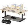 Homall Scrivania Regolabile in Altezza 180x80 cm con Porta USB, Beige+Nero