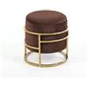 INTRECCI Pouf Contenitore in Velluto con Gambe Cromate Oro | Design Moderno ed Elegante | Colore: Testa di Moro