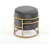 INTRECCI Pouf Contenitore in Velluto con Gambe Cromate Oro | Design Moderno ed Elegante | Colore: Stone