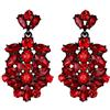 EVER FAITH Orecchini Cristallo austriaco Vintage Stile Sposa Bride Lampadario Pendente Rosso Nero-fondo