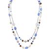 Bocar 14K Placcato Oro Catena di Collegamento 2 Strati di Cristallo Legno Acrilico colorato Donne Partito Lungo Collana Regalo (NK-10084-airy Blue)