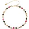EVER FAITH Collana girocollo in cristallo colorato con strass scintillanti, per donne costume da ballo, feste boho estate