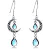 VONALA Orecchini lunare in argento Sterling 925, pendente celtico, smeraldo, ametista, rubino, zaffiro, rosa, peridoto, acquamarina, citrino, nero, topazio