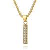 Musihy 60CM Collana con ciondolo a forma di numero 1 in scintillante zirconia cubica. in Acciaio per Uomo Oro