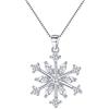 EVER FAITH Collana con ciondolo a forma di fiocco di neve in argento Sterling 925 con zirconi, 20 inches, Argento sterling Zirconia cubica