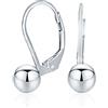 Bling Jewelry Orecchini A Goccia Con Perlina Rotonda D'Argento 925 Da Donna, Semplici E Classici, Con Leva Posteriore, 6Mm