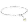 Kristallwerk Cavigliera personalizzata XL 32 cm, in argento Sterling 925 da donna, realizzata con ciondolo a forma di cuore Swarovski Elements, regolabile individualmente, per donne e ragazze., 32 cm, Argento