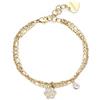 S'Agapõ Bracciale Donna in Acciaio e Cristalli con Simbolo Fiore | Collezione Aurora - SAR47
