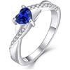 YL Anello di Fidanzamento Cuore Argento 925 con 12 Pietra Portafortuna Zirconia Cubica Anello Solitario Infinito anello Nuziale per Donna Sposa