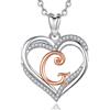 INFUSEU Collana Da Donna Con Iniziale, Oro Rosa G Ciondolo Lettera A-Z Collane Cuore Gioielli Personalizzati Regali Per Compleanno 18 Anni Ragazza